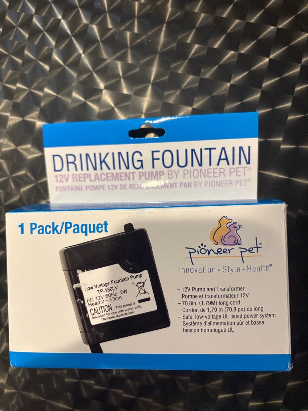 PIONEER Pet Drinking Fountain Replacement Pump - White and Blue Packaging